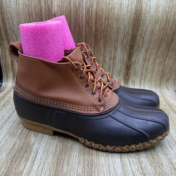 LL Bean Duck Boots Men's Size 12 M Shoes Brown Made In USA